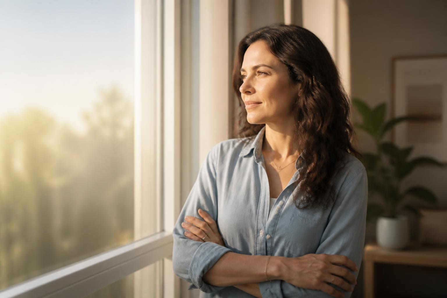 Patient in warm natural light